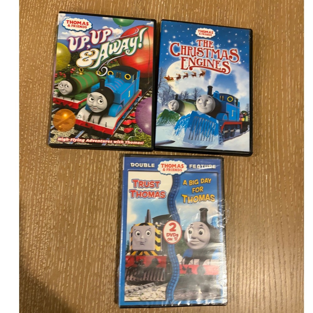 Thomas & Friends DVD Lot of 3 Christmas Engines Up Up & Away Double Feature Kids